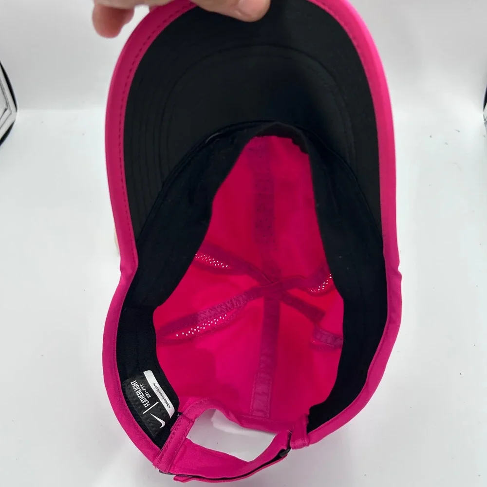 Nike Featherlight Dri-FIT Running Hat Pink Adjustable Tennis Cap Swoosh Logo